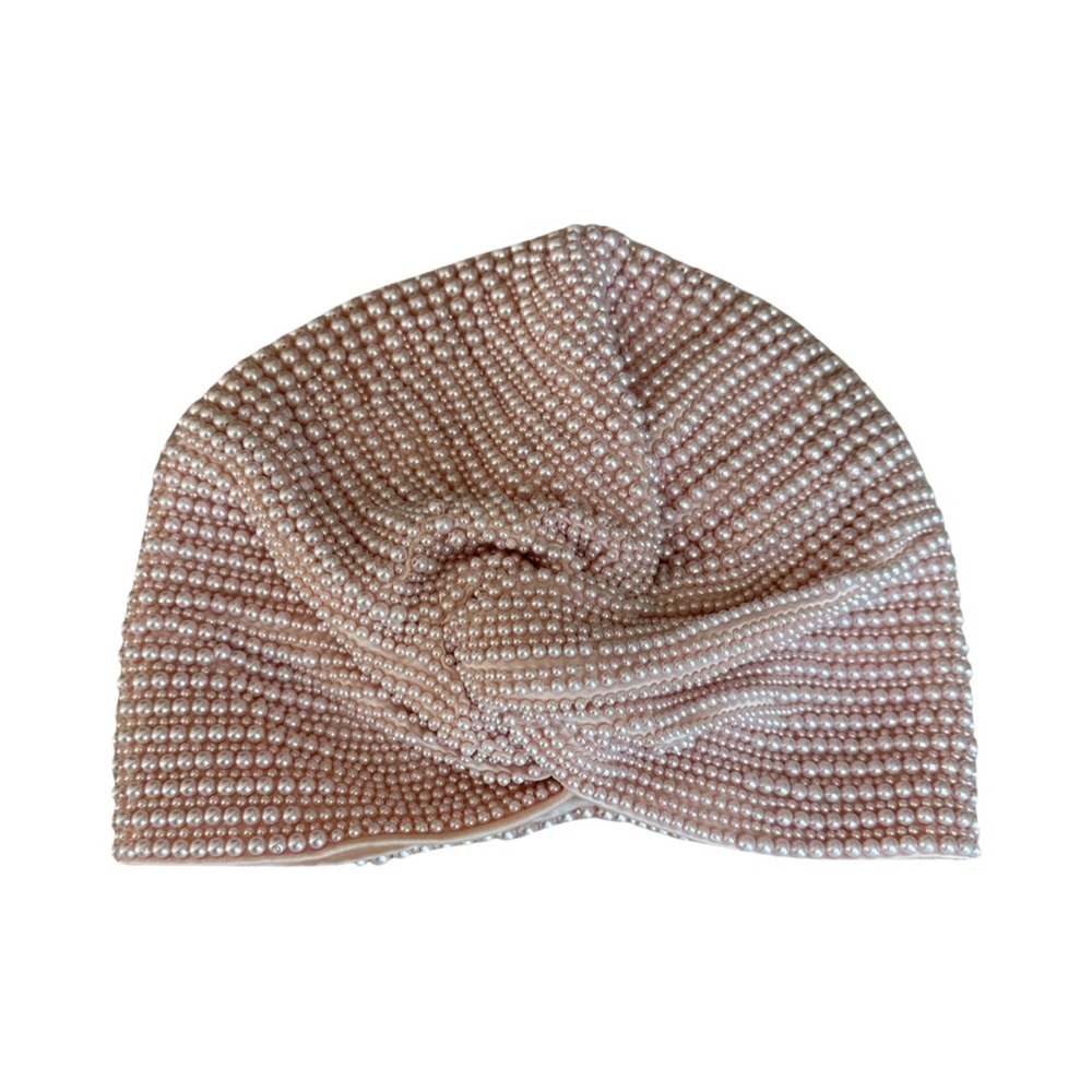 Mary Jane Claverol soft pink pearl turban NWT